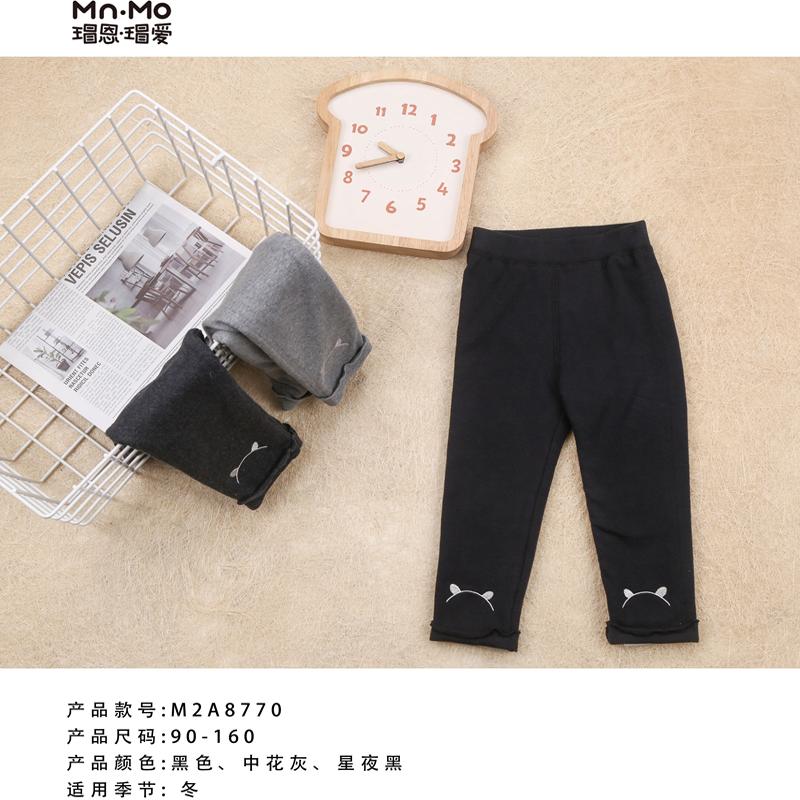冬季新款女中大童印花加绒打底裤