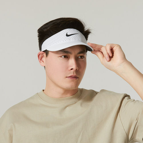 Nike耐克男士运动帽白色吸湿排汗防晒跑步帽FB6443-100-010-006