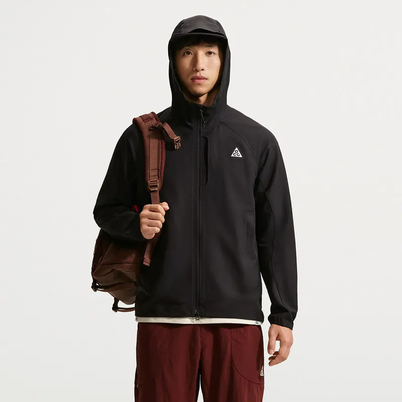 Nike耐克男士连帽夹克外套黑色机能风户外软壳拉链IM4211-010-236