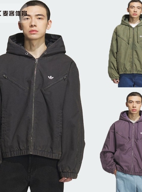 阿迪达斯三叶草男女装保暖运动宽松连帽棉服KC2642 KC2641 KC2640
