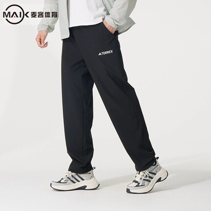 阿迪达斯男子梭织直筒裤运动健身跑步阔腿透气休闲长裤JF3709