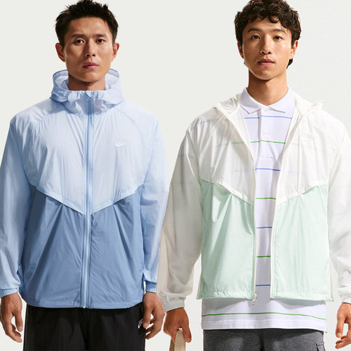 Nike耐克男外套夏轻薄防晒连帽拉链运动夹克透气IO9628-394-133