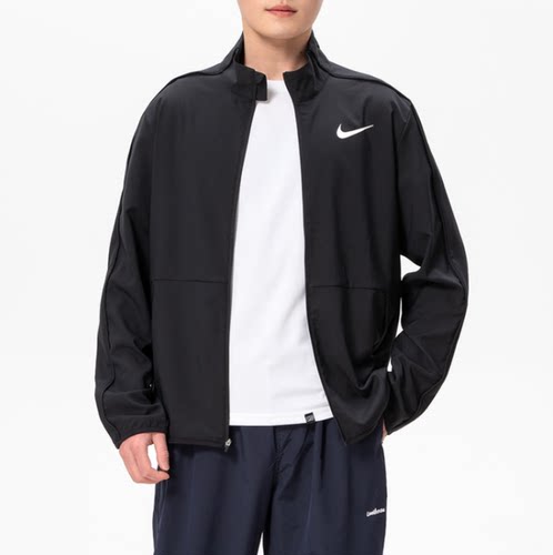 Nike耐克男子黑色立领拉链夹克运动风轻便休闲外套DM6620-011