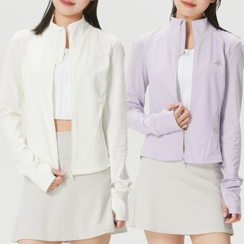阿迪达斯立领运动外套女修身显瘦拉链开衫休闲上衣KH2677 KH2676