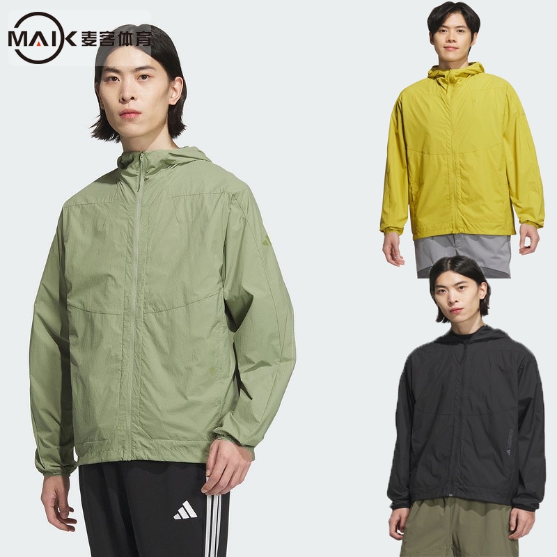 阿迪达斯夏季运动休闲连帽夹克