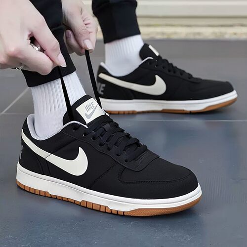 Nike耐克黑白配色系带板鞋男女休闲运动鞋低帮情侣鞋854166-003