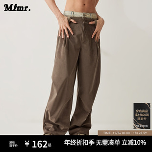 冬新款 复古休闲伞兵裤 松弛感宽松阔腿工装 子男女款 长潮 裤 MLMR男装