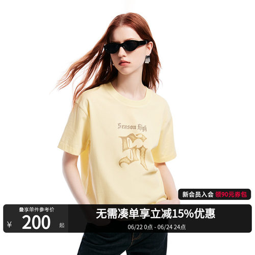 SEASONHIGH短袖T恤字母