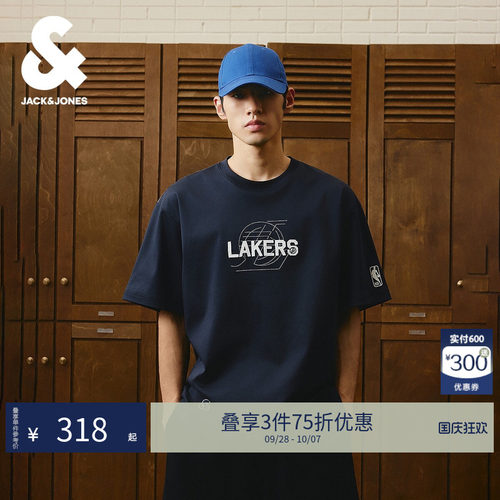 NBA联名湖人男宽松短袖T恤