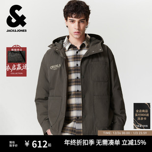 时尚 杰克琼斯男生25年冬季 保暖羽绒服年连帽外套男装 衣启赢运