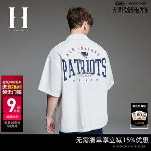 SEASON HIGH春季NFL联名男装宽松翻领新英格兰爱国者队潮POLO衫男