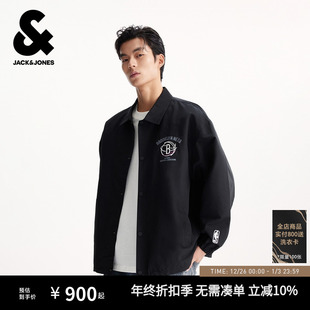 商场爆款 刺绣翻领夹克男装 杰克琼斯秋季 NBA联名款 225321105 新款