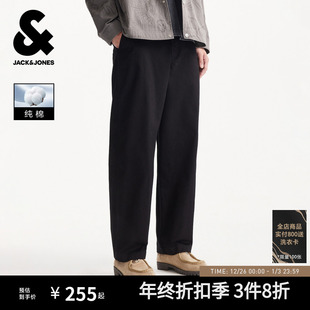 纯棉抽绳廓形宽松休闲裤 男装 阔腿裤 男士 子 杰克琼斯秋季 长裤 新款