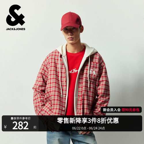 宽松版型，尖领领型，衣身格纹图案