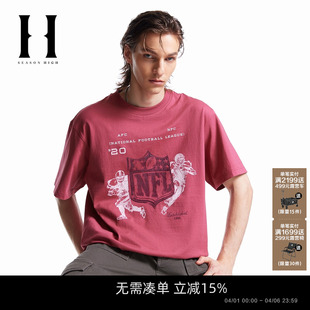 男款 男装 T恤涂鸦胶印贴布短袖 HIGH2026年春季 NFL联名 SEASON