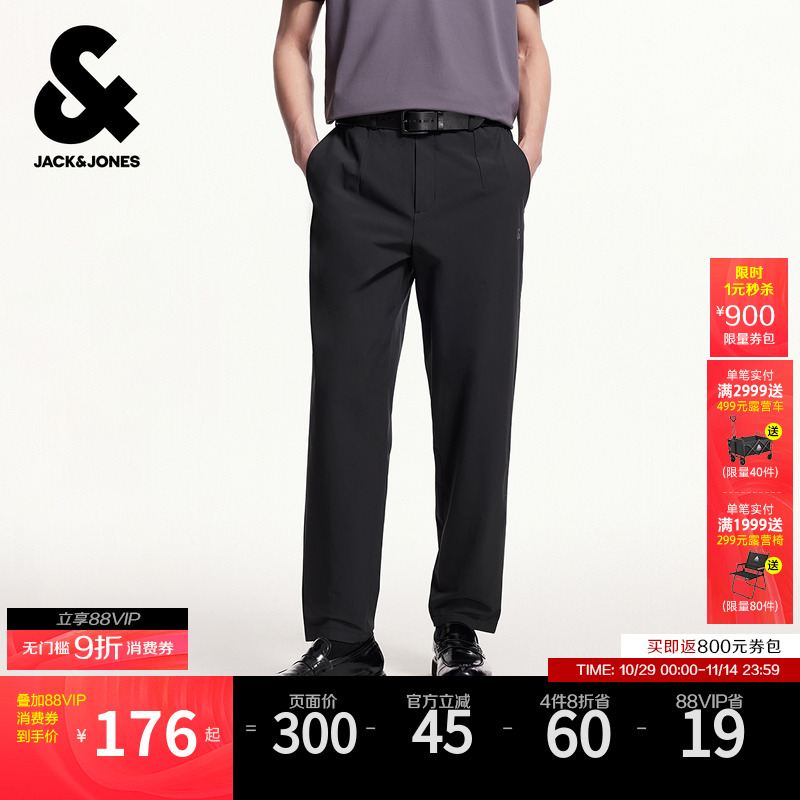 杰克琼斯夏季刺绣logo休闲裤