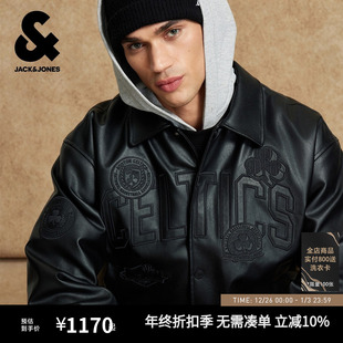 刺绣翻领宽松外套 新款 杰克琼斯NBA联名波士顿凯尔特男装 棉衣冬季