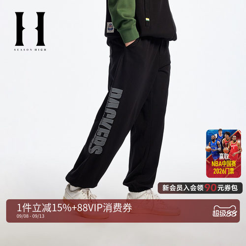宽松版型；单侧裤腿绿湾包装工球队logo