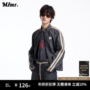 时尚 新款 潮流日常舒适简约复古风立领PU夹克外套男女 秋季 MLMR男装