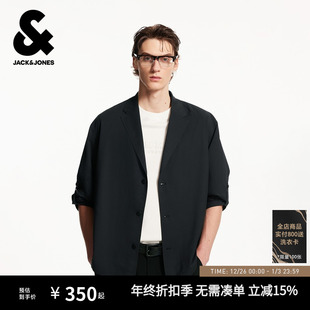 宽松休闲西装 杰克琼斯男装 纯色cleanft廊形西装 新款 外套上衣 秋季