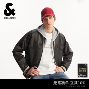 棒球领2026 夹克字母图案简约休闲舒适百搭长袖 杰克琼斯男装 春季