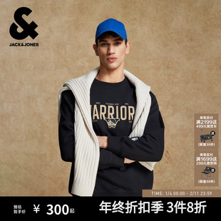 杰克琼斯男装NBA联名款勇士队2025宽松圆领日常舒适百搭潮流卫衣