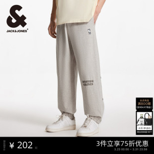 春季 卫裤 NBA联名款 裤 杰克琼斯男装 刺绣长裤 子22531D024 商场爆款