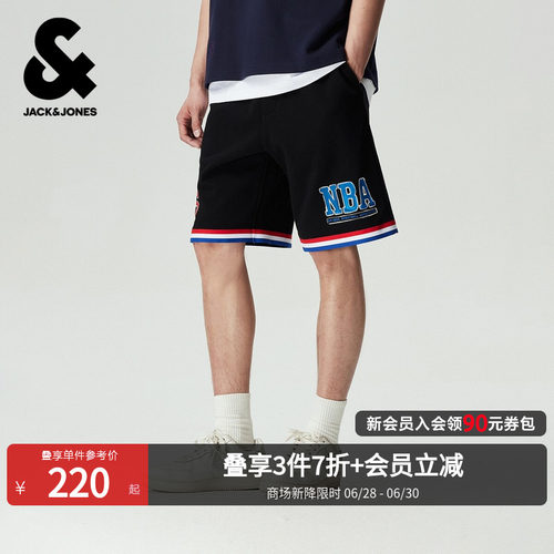 NBA联名杰克琼斯男夏季印花短裤