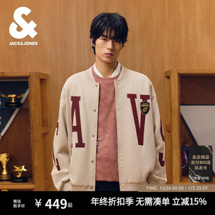 贴布宽松休闲棒球领外套 新款 杰克琼斯NBA联名骑士队男装 夹克秋季