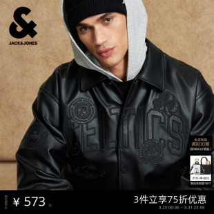 刺绣翻领宽松外套 新款 杰克琼斯NBA联名波士顿凯尔特男装 棉衣春季