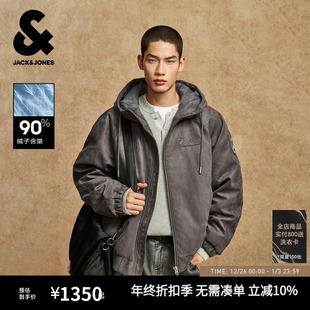 宽松抽绳连帽绒感面料羽绒服225423032 杰克琼斯男装 商场爆款