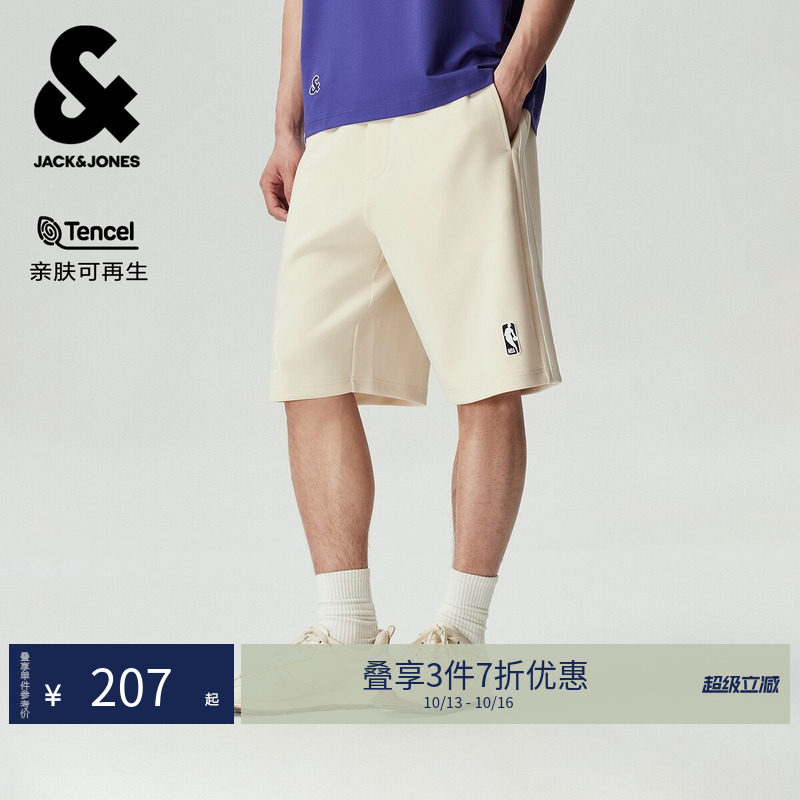 【天丝】杰克琼斯NBA联名湖人队男装短裤夏季裤印花潮22629F020潮