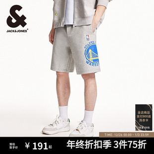 子2025年秋 勇士人队篮球肌理胶印休闲短裤 杰克琼斯男装 NBA联名款