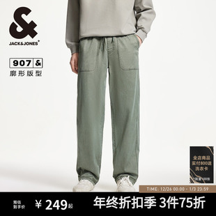 阔腿裤 男款 水洗廓形松紧长裤 子秋季 牛仔裤 907杰克琼斯男装