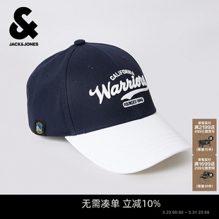 杰克琼斯男士 勇士队 帽子可调节透气孔字母图案百搭 NBA联名款