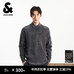针织衫 杰克琼斯男装 衣身提花圆领潮长袖 风毛衣秋冬2025年新款 美式