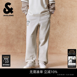 杰克琼斯男装 雄鹿队 春季 卫裤 子按扣开衩宽松 长裤 NBA联名款