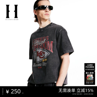 [NFL联名]SEASON HIGH2025年秋季短袖男装堪萨斯城酋长队水洗T恤
