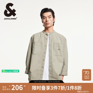 秋季 上衣开衫 时尚 字母衬衫 外套 百搭潮舒适宽松七分袖 杰克琼斯男装