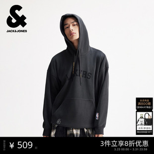 连帽抽绳字母宽松休闲卫衣 春季 杰克琼斯NBA联名款 洛杉矶队男装