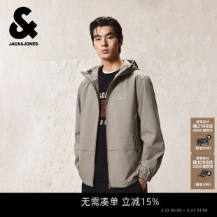 风衣上衣男装 杰克琼斯外套男2026年春季 休闲户外连帽夹克通勤短款
