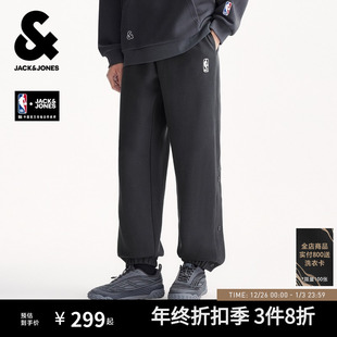 士卫裤 杰克琼斯男装 秋季 新款 子 宽松直筒休闲排扣长裤 NBA联名