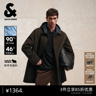 外套 毛呢大衣2026年潮流马甲内里羊毛连帽长款 杰克琼斯男装 春季