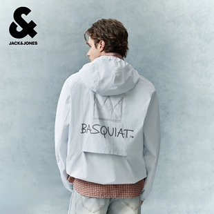 杰克琼斯BSQ联名夏季 夹克上衣连帽宽松艺术感舒适轻薄可调节 男款