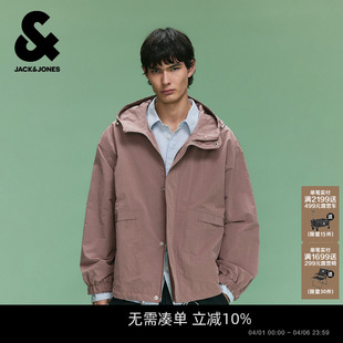 新款 休闲简约舒适日常百搭常规抽绳连帽夹克外套 春季 杰克琼斯男装