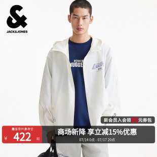 【NBA联名湖人队】杰克琼斯秋季男夹克外套抽绳连帽潮流226221006
