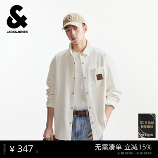 【肌理感衬衫男款】杰克琼斯衬衣外套26年春新款休闲宽松上衣男装