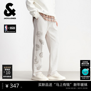 【NBA联名】杰克琼斯男装士26年春季新款球队印花长裤子刺绣卫裤