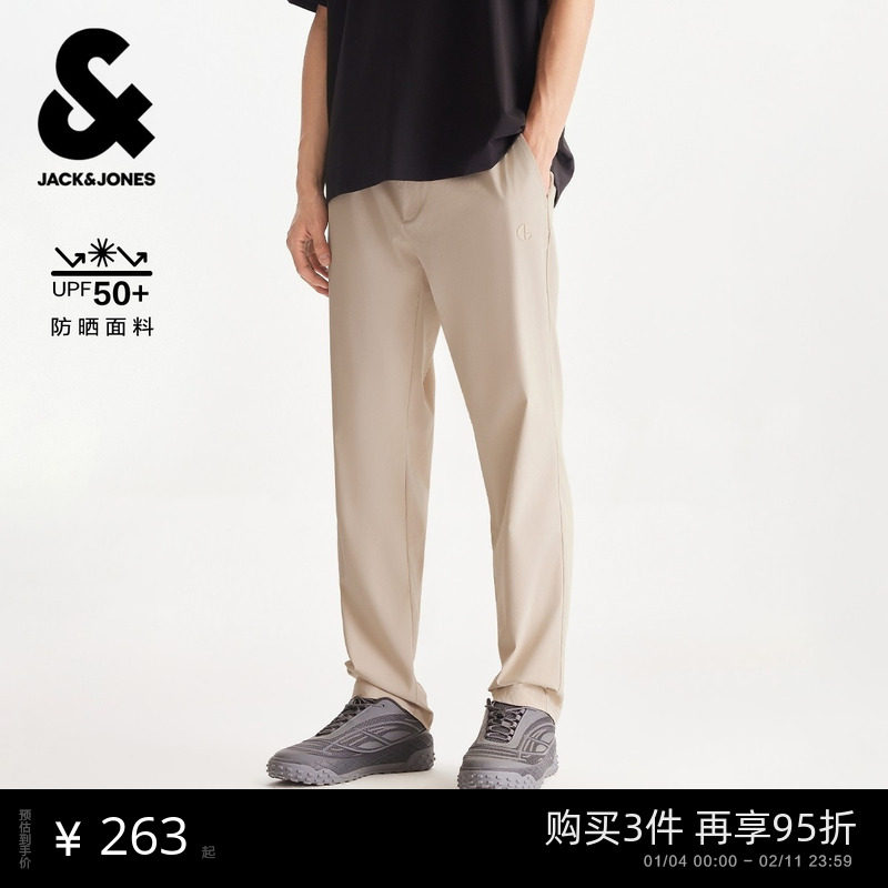 杰克琼斯春季时尚百搭潮流流行舒适简约常规版长裤休闲裤下装男装
