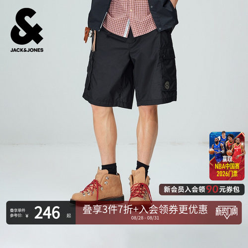 杰克琼斯男士夏季宽松字母短裤